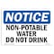Signmission OSHA Notice, 5" Height, Non-Potable Water Not For Drinking Sign, 7" X 5", Landscape OS-NS-D-57-L-15094 - alternate 1